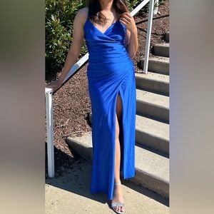 This dress is a large royal blue prom dress. Only worn once.